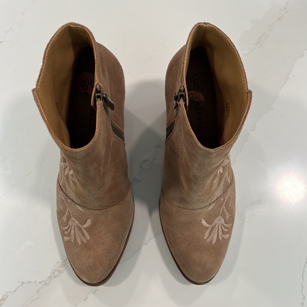 Lucky Brand Shoes: Floral Embroidered Ankle Boots - Picture 4 of 7